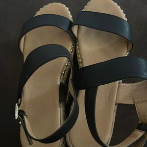 Black strap espadrille sandals